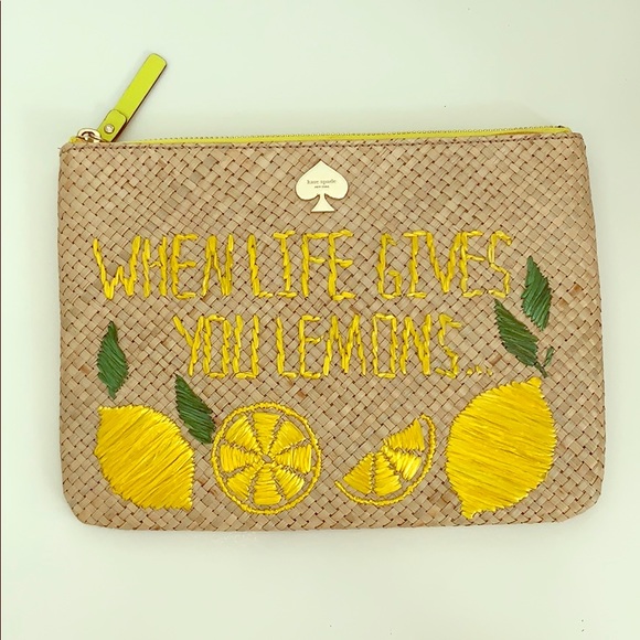 kate spade Handbags - Make Limoncello Kate Spade Straw Pouch Clutch